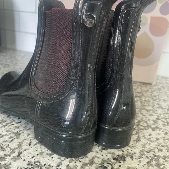 Women’s Rain Boots Igor Glossy Black Sz37 (US 7) - Picture 5 of 6